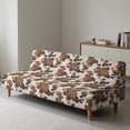 thumbnail image 4 of SCRAWLGOD Cow Print Armless Sofa Slipcover Soft Stretch Sofa Cover Washable Anti Scratch Couch Cover for 3 Cushion Couch for Living Room, 4 of 9
