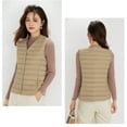 thumbnail image 4 of Womens Petite Short Down Vest Light Packable Round Collar V Neck Vest, 4 of 6