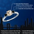 thumbnail image 2 of Gem Stone King 10K White Gold Peach Morganite and Black Diamond 3-Stone Ring for Women | 0.80 Cttw | Round 6MM | Gemstone October Birthstone | Size 8, 2 of 6