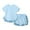 Blue, variant on Toddler Baby Girls Summer Clothes Baby Short Sets Cotton Short Sleeve T-shirt Ruffle Shorts Outfits 1 to 6 Years