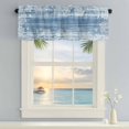 thumbnail image 5 of Sea Stars Window Valance for Kitchen, Summer Beach Sea Star Coral Light Blue Texture Rod Pocket Short Curtain for Small Windows, Light Filtering Decorative Valance, 42 x 18 Inch, 5 of 9