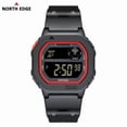 thumbnail image 3 of NORTH EDGE X1 Lightweight Square Electronic Watch with Multi-Function Sports Features - 50M Waterproof, Shockproof, Stopwatch, Alarm, Snooze, Auto Calendar, 12/24H Time, Luminous Display - Trendy, 3 of 6