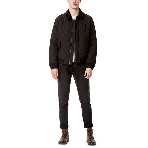 Tommy Hilfiger Men’s Quilted Bomber Jacket, Black, Large