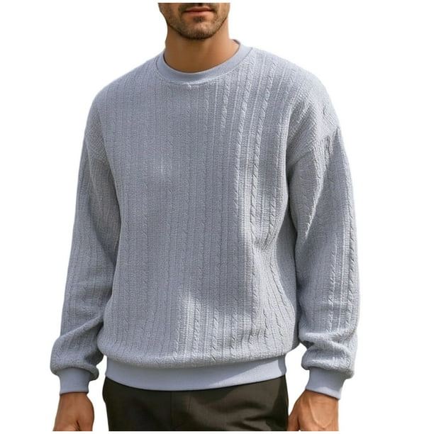 Kalauyu Men's Lightweight Crew Neck Sweatshirt - Breathable Fabric Suitable for Spring/Summer Casual Outings