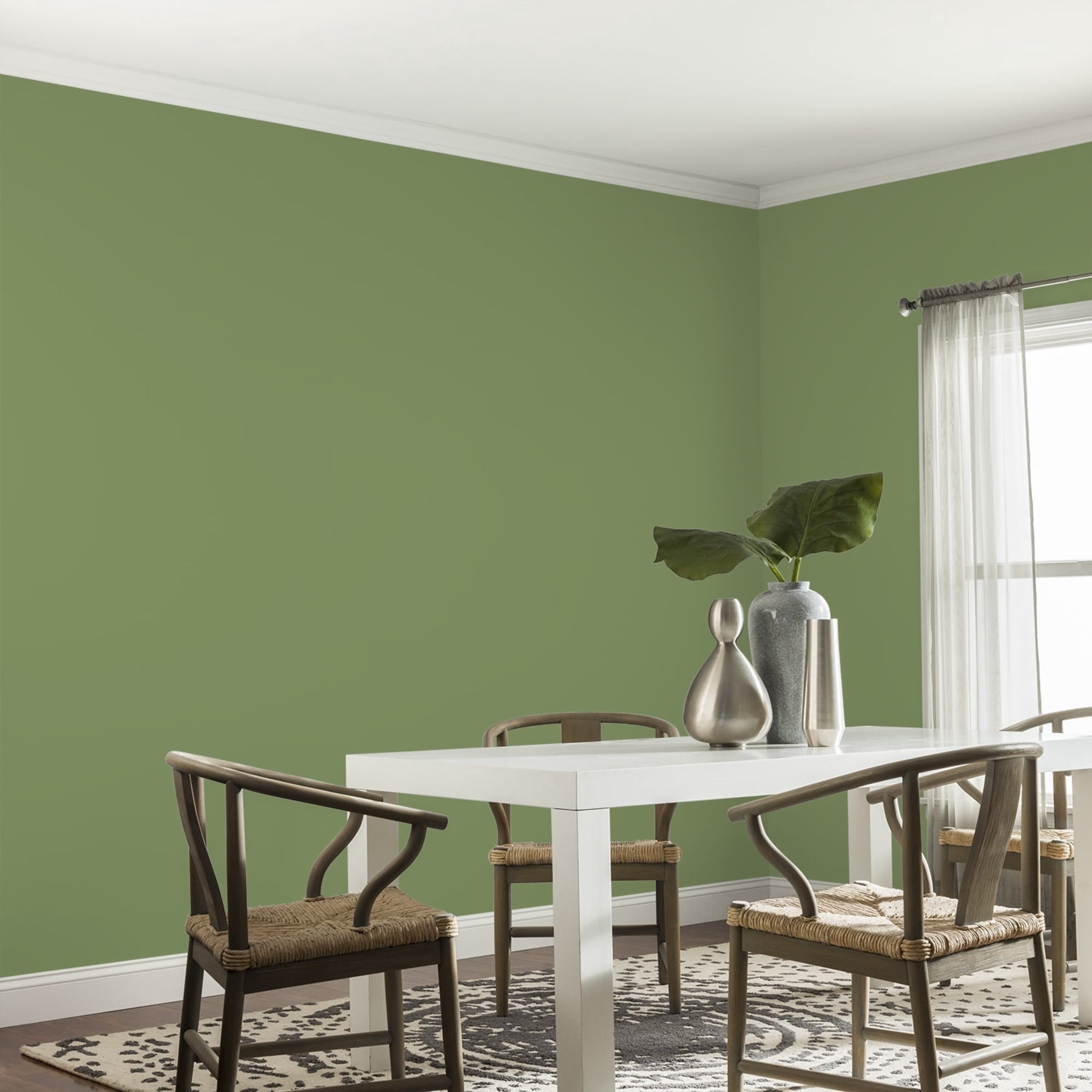 Glidden Fundamentals Moss Point Green / Green, Eggshell Interior Paint, 1 Gallon