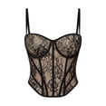 thumbnail image 3 of LEAVINGSUO Corset Tops for Women Waist Cinching Shapewear Top Court Outerwear Corset Black S, 3 of 6