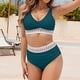 thumbnail image 4 of Traje de Baño de Bikini de Mujer Cuerpo Dividido Cintura Alta Abdominal Que Cubre Traje de Baño Ajustado, Ropa de Playa Sexy de Poliéster para la Piscina, el Mar Y el Verano, 4 of 9