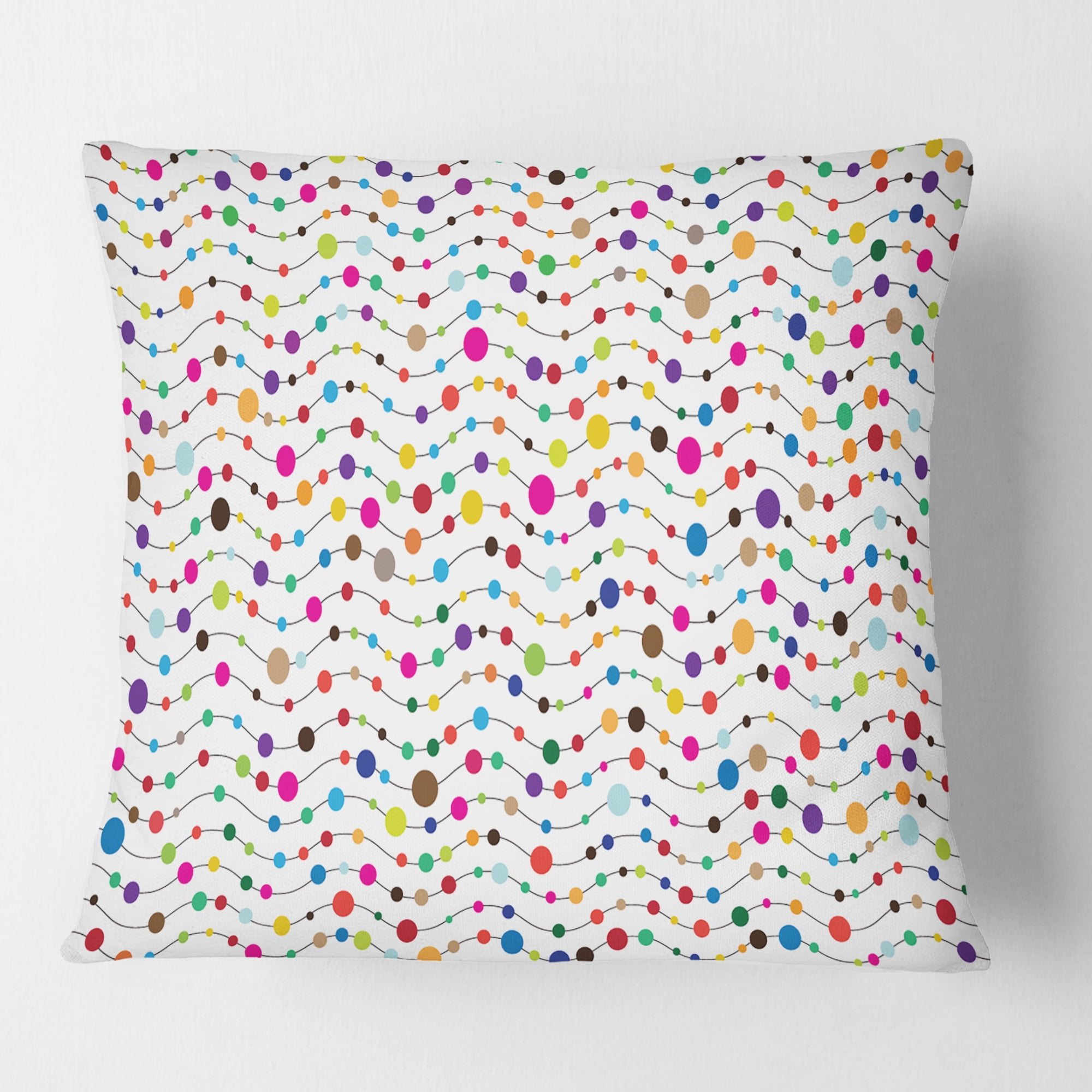 Designart Color Waves of Polka Dots' Mid-Century Modern Throw Pillow - 18x18