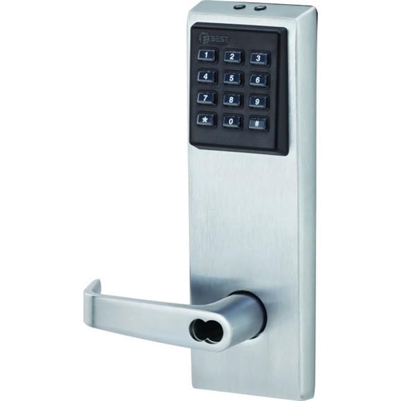 Stanley Meilleur 9KZ37DV15KPSTK626 Clavier 2.75 Po. 9KZ EZ Lock Backset 7 Broches avec Clé 15 Levier & Clavier avec Noyau Sans Gâche Standard, Chrome Satiné