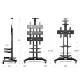 thumbnail image 2 of ONKRON Mobile TV Stand for 40"-70" TVs up to 100 lbs, Modern Adjustable, max VESA 600x400, 33" long, 2 of 11