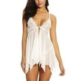 thumbnail image 4 of FASHIONWT Women Plus Size Sleepshirt With Thong Lace Babydoll Lingerie Front Closure Chemise, 4 of 6