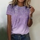 thumbnail image 5 of Camisetas de Manga Corta para Mujeres Moda Impresa Cuello Redondo Camiseta, Lentejuelas Detalle para Primavera Verano Casual Y Fiesta, 5 of 8