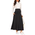 thumbnail image 2 of INSPIRE CHIC Maternity Skirt with Pockets Over Belly Maxi High Waist A-line Solid Stretchy Work Skirt Stretchy Office Wear XX-Large Dark Gray, 2 of 6