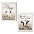 thumbnail image 2 of Gango Home Decor Country-Rustic Farm Animal Kitchen Wall Art; Two Off-White 12x16in Art Prints in White Frames, 2 of 6