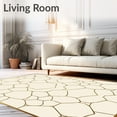 thumbnail image 2 of ODIKA 8'x10' Machine Washable Non-Slip Area Rug, Interlocking Hexagon Honeycomb Modern Accent High Traffic Rug with Pad, Ivory, 587436, 2 of 8