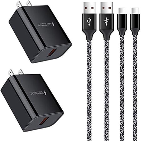 Quick Charge 3.0 Fast Charging Block for Samsung Galaxy S25 Ultra S25+ S25, A16 5G S24 S23 S22 S21 A51 S20 A11 A13 5G A53 A20 A21 S10e A10e Note 20 A32 A12,Moto G Power 2025,Wall Charger Type C Cable