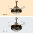 thumbnail image 5 of 42" Invisible LED 3-Color Ceiling Fan Light Black Crystal Chandelier with Remote, 5 of 16