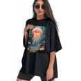thumbnail image 3 of Plus Size Shirt for Women Black Tops for Women Short Sleeves Shirt for Women Tulip Flowers T Shirt Crewneck Shirt for Women XL, 3 of 5