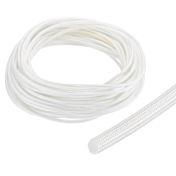 Insulation Cable Protector,3mm/0.12 Inch-15m/49 Feet High TEMP Fiberglass Sleeve White