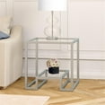 thumbnail image 5 of Evelyn&Zoe 22" Satin Nickel Metal/Glass Side Table, 5 of 8