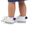 thumbnail image 2 of Sophia's Ankle Socks with Pom-Poms for 18   Dolls, White/Purple, 2 of 2