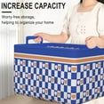 thumbnail image 7 of Large Capacity Clothes Storage Bins, Foldable Closet Organizer, Thick Cotton Linen Fabric, Layered Storage for Blankets, Comforters, and Pants, Blue Storage Box, by FAJHHA, 7 of 7