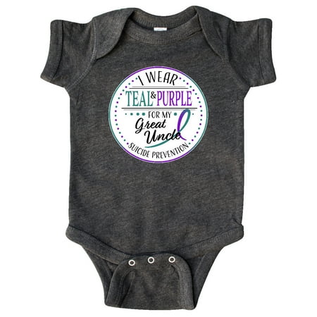 

Inktastic Suicide Prevention- I Wear Teal and Purple for My Great Uncle Gift Baby Boy or Baby Girl Bodysuit
