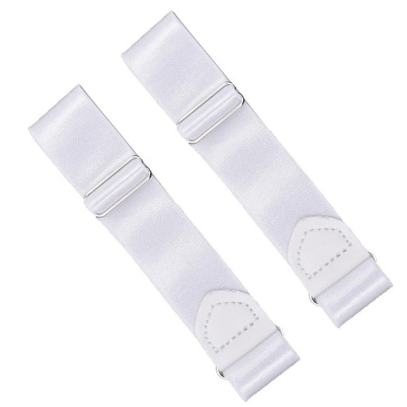 2x Adjustable Armband Anti Slip Elastic Shirt Sleeve Holder Arm Garter Band White