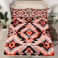 thumbnail image 2 of Manfei Vintage Aztec Tribal Bed Sheets,bohemian Flower Floral King Sheets,Pink Black Gray Sheet Set For Girls Kids,Ultra Soft Home Decor,4 Pieces, 2 of 7