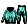 thumbnail image 6 of XIYON Boy Halloween Outfit Skeleton Hoodie Sweatshirt and Sweatpants Cozy 2 Piece Sweatsuit Fall Winter Clothing Set, 6 of 6