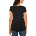 thumbnail image 4 of Ecavus Maternity Tops Short Sleeves Pregnancy Tunic for Women Black S, 4 of 4