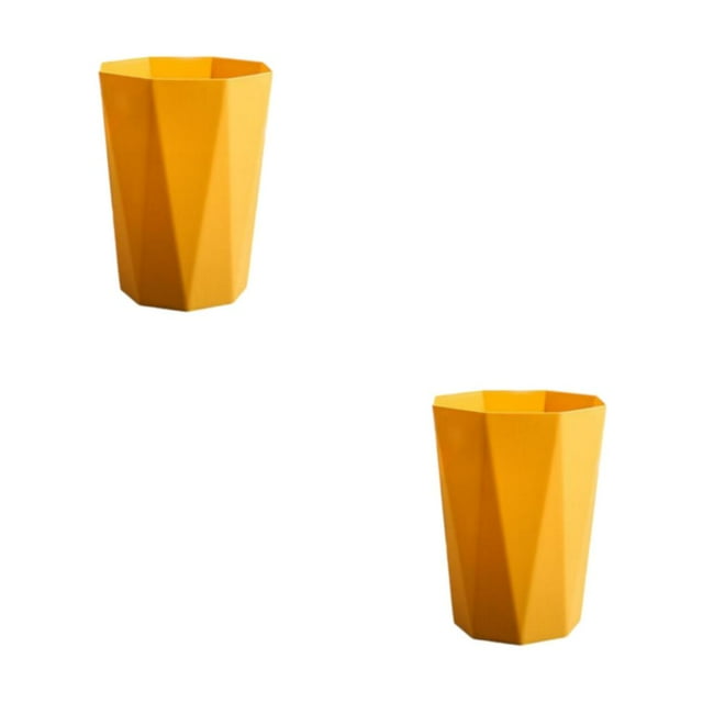 relayinert Versatile Trash Can For Bedroom - Neat Look All Home Decoration Matchable Yellow L 2Set