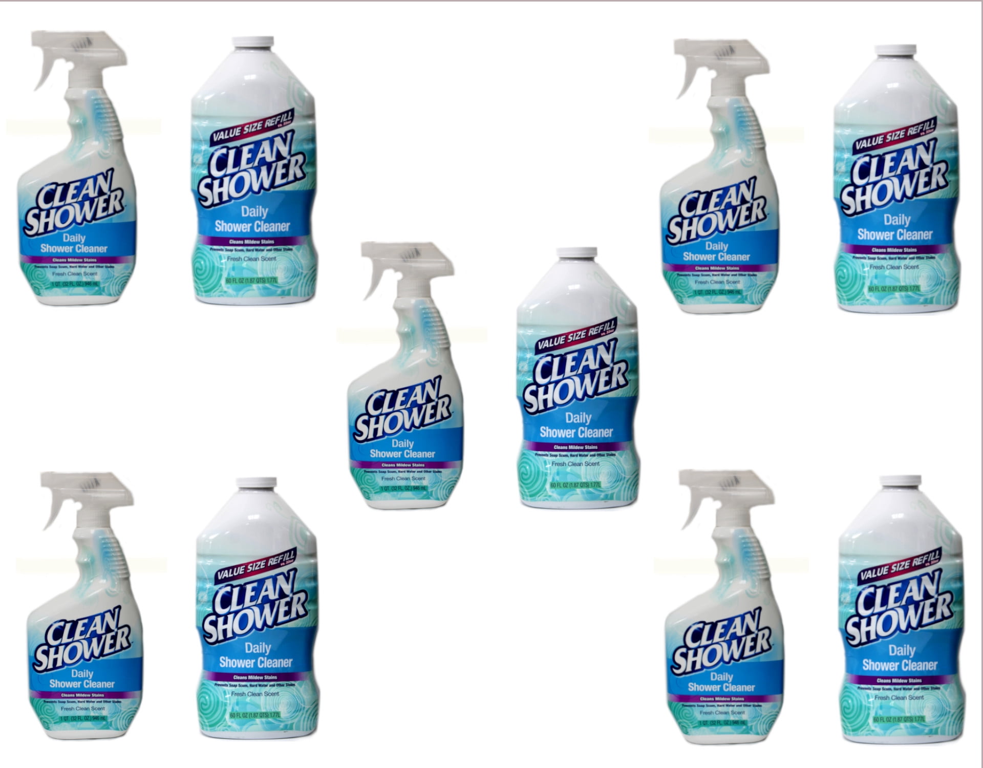 Clean Shower Daily Shower Cleaner 32oz. Spray Bottle + 60oz. Refill Kit
