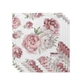 thumbnail image 3 of Vintage Flowers Pink Peony White Table Mat Wedding Holiday Party Dining Table Placemat Kitchen Accessories Table Napkin, 3 of 5