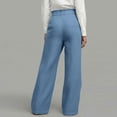 thumbnail image 4 of GUACER Wide Leg Trousers for Women High Waist Wrap Cotton Linen Cross Over Pants Button Casual Loose Fit Pants, 4 of 6