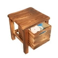 thumbnail image 4 of StoneCreek Stool with Storage Drawer, Solid Wood Storage Stool with Rounded Edges, Built-in Storage Drawer, Ideal for Living Room, Bedroom, or Entryway, No Assembly Needed, 4 of 7
