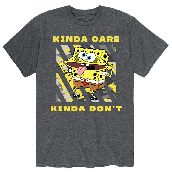 SpongeBob SquarePants - Kinda Care Kinda Don't - Men's Short Sleeve Graphic T-Shirt