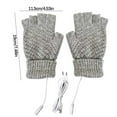thumbnail image 3 of Kbndieu USB Heated Gloves for Men Women, Winter Gloves for Cold Weather, Half Heated Fingerless Heating Knitting, Heated Work Gloves for Work, Play, Ski, Bike, Hiking, Outdoor Adventure Clearance, 3 of 5