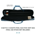 thumbnail image 6 of GSE Games & Sports Expert 3x4 Soft Nylon Billiard Pool Cue Case. Waterproof Billiard Pool Cue Stick Carrying Bag, Holds 3 Butts and 4 Shafts - Blue, 6 of 8
