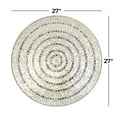 thumbnail image 5 of DecMode Beige Mother of Pearl Shell Handmade Mosaic Plate Wall Decor with Blue Accents, 5 of 16