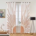 thumbnail image 2 of Orange Sunshine Kitchen Curtains 96 Inch Length, Lines Retro Abstract Middle Century Grommet Top Bedroom Living Room Curtains, Light Filtering Cafe Curtain Drapes 2 Panels Set 104''x96'', 2 of 9