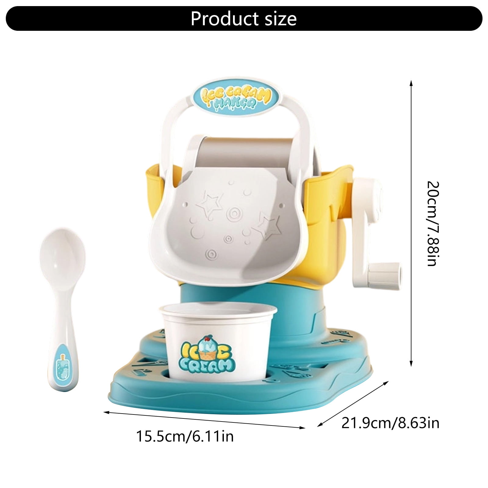 Hand Crank Ice Cream Play Set Frozens Dessert Machine Ice Cream Maker Parent-Child Interactive Edible Smoothie Machine