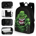 thumbnail image 3 of Slimer Ghostbusters Backpack Student Satchel Schoolbag Bookbag Laptop Bag Multipurpose Large Capacity Daypack Rucksack Travel Bag, 3 of 8
