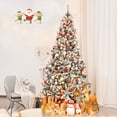 thumbnail image 4 of Costway 9ft Pre-Lit Premium Snow Flocked Hinged Artificial Christmas Tree w/ 550 Lights, 4 of 10