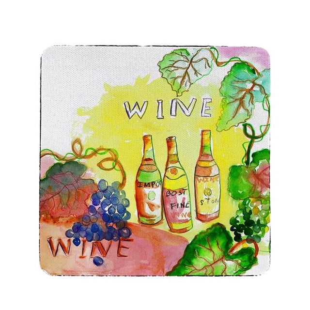 Betsy Drake CT078 Dessous de Verre Bouteilles de Vin - Ensemble de 4