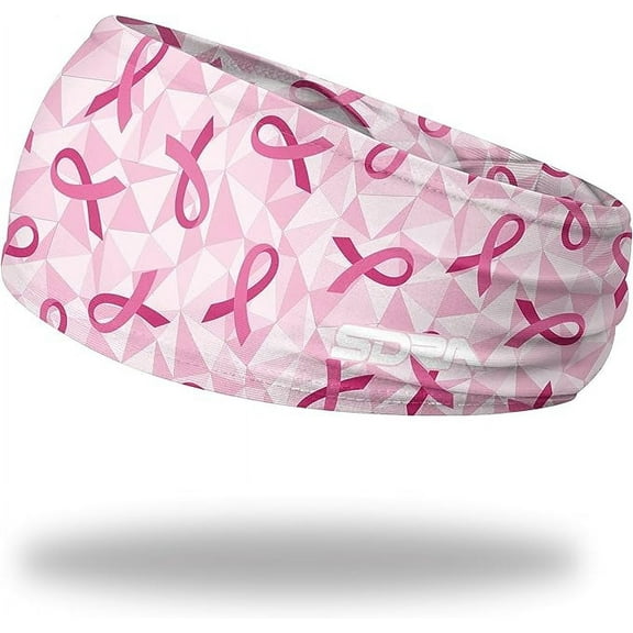 Suddora Adult Non Slip Tapered Headband, Breast Cancer Awareness, Headbands for Workout, Sports and Fashion