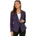 thumbnail image 1 of INSPIRE CHIC Veste en Faux Suède pour Femme, Ouverte à l'Avant, à Revers, Drapée, Cardigan d'Extérieur, 1 of 6