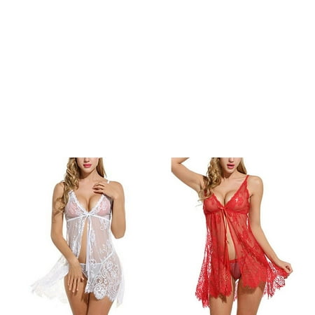 Wijhcboe 2 Pack Womens Lingerie Corset with Garter And Stockings Lingerie Sleepwear Underwear Sexy plus Size Bustier for Women Lingerie Lace Bow plus Size Lingerie Sexy Lingerie for Women plus Size