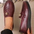 thumbnail image 6 of Office Shoes, Office Loafers, Office Womens Orthopedic Shoes, Loafers for Women Business Casual Shoes Comfortable Lightweight Penny Loafers Slip On Work Shoes Comfort Walking Flats, Red 7, 6 of 6
