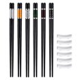 thumbnail image 1 of Glass Fibre Chopsticks, 6 Pairs Dishwasher Safe Chopsticks Cutlery 243 Mm With 6 Ceramic Chopsticks Pads, 1 of 5